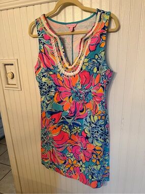 Lilly Pulitzer Harper Shift Seaside Aqua Medium Dress